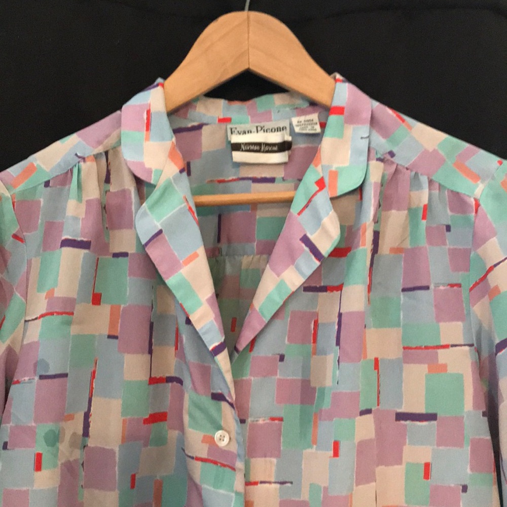 Abstract blouse by Evan Picone for Neiman Marcus
